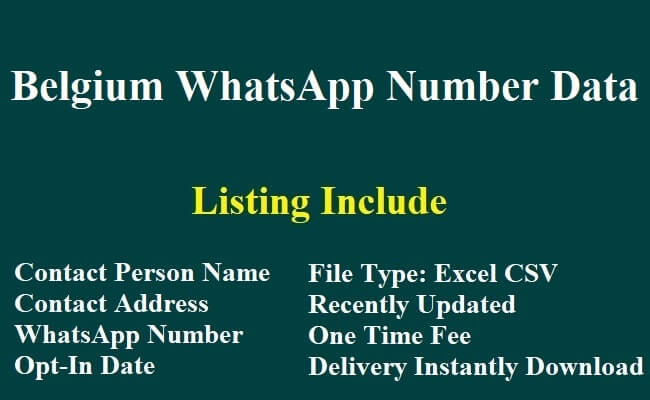 比利时 Whatsapp 移动数据库​