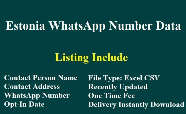 爱沙尼亚 Whatsapp 移动数据库​