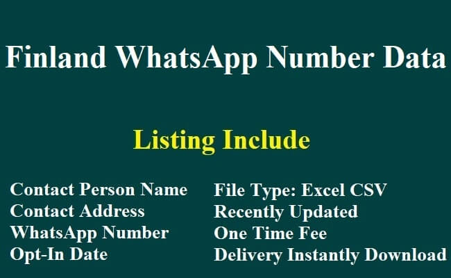 芬兰 Whatsapp 移动数据库​