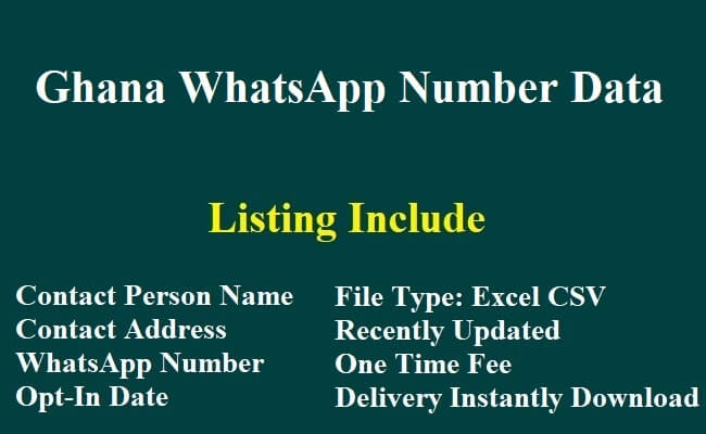 加纳 Whatsapp 移动数据库​
