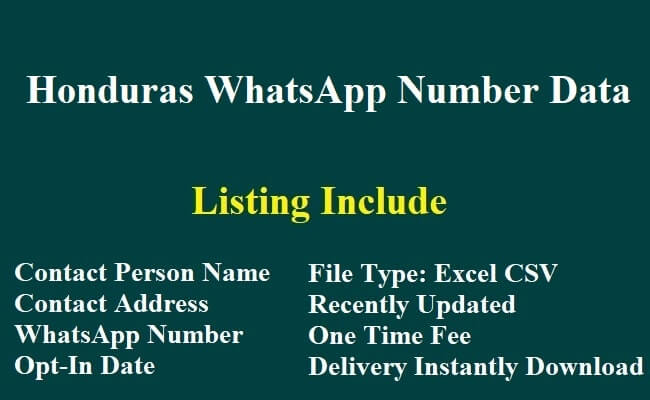 洪都拉斯 Whatsapp 移动数据库​