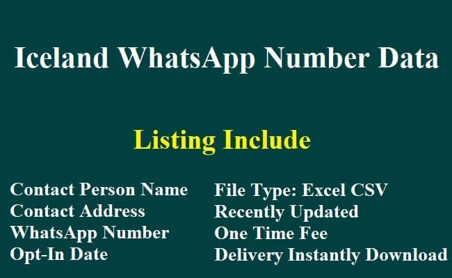 冰岛 Whatsapp 移动数据库​