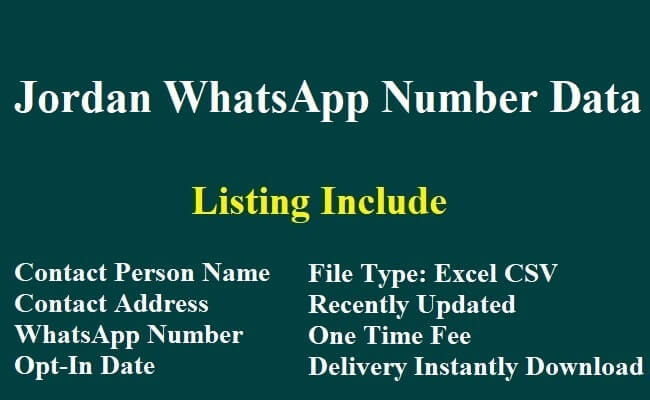 约旦 Whatsapp 移动数据库​