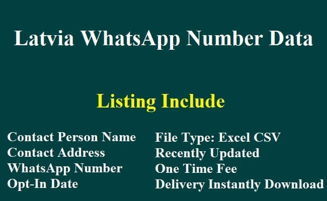 拉脱维亚 Whatsapp 移动数据库​