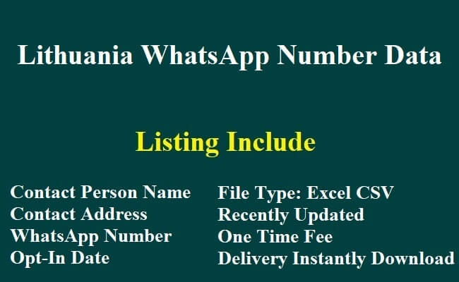 立陶宛 Whatsapp 移动数据库​