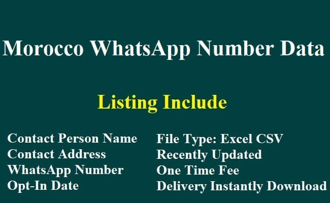 摩洛哥 Whatsapp 移动数据库​